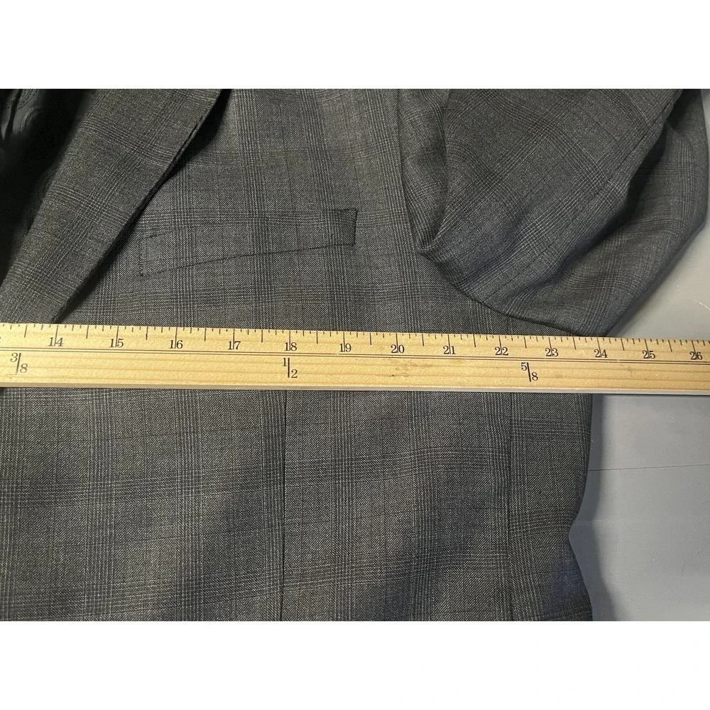 Canaletto Blazer Jacket Mens 46 Gray Wool Check Reda Super 150s Fabric Suit